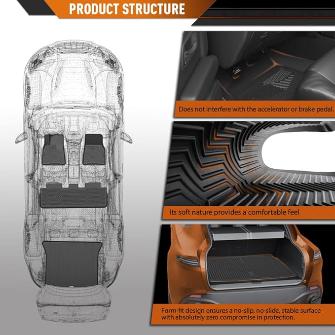 ANDPLAY TPE Floor Mats Liners 4PCS Compatible with Tesla Model 3 2017 2018 2019 2020 2021 2022 2023 All Weather Protection Black Floor Liners alfombras para carro