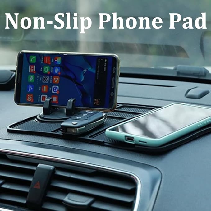 Anti-Slip Mat with Mobile Phone Holder, 2026 New Multifunction Car Anti-Slip Mat Auto Phone Holder, Extra Large Car Dash Accessories for Phone, Keys, Sunglasses (Blue)