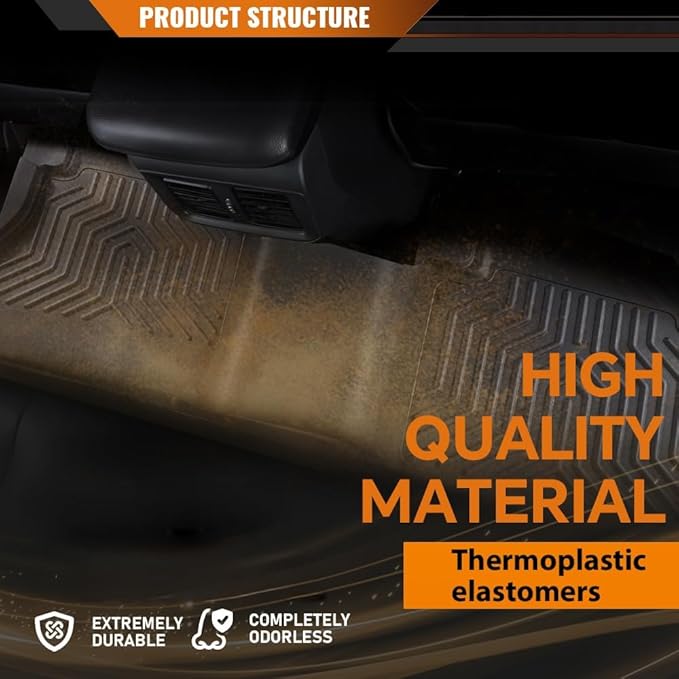 ANDPLAY TPE Floor Mats Liners Compatible with Jeep Wrangler JL Unlimited 4 Door Only 2018 2019 2020 2021 2022 2023 2024 (Not Fit JK or 4XE) All Weather Protection Floor Liners alfombras para carro