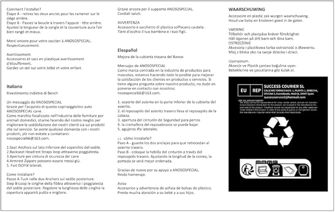 Grey Dog Car Seat Cover for Back Seat,Non-Stick Fur,Pet-Friendly and Waterproof - Universal Fit Interior Protector for Auto, Van, SUV - Ideal for Kids and Pets