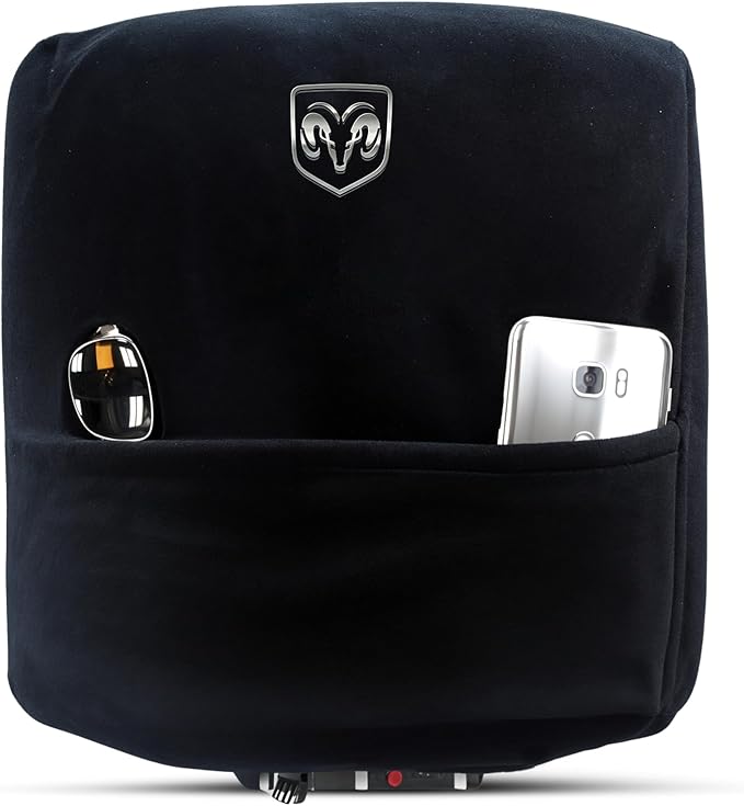 Premium Console Armrest Cover for Ram (2014-2020 Bucket Seat Models) – Soft, Machine Washable Console Lid Protector – Easy to Install, Plush & Durable – Black