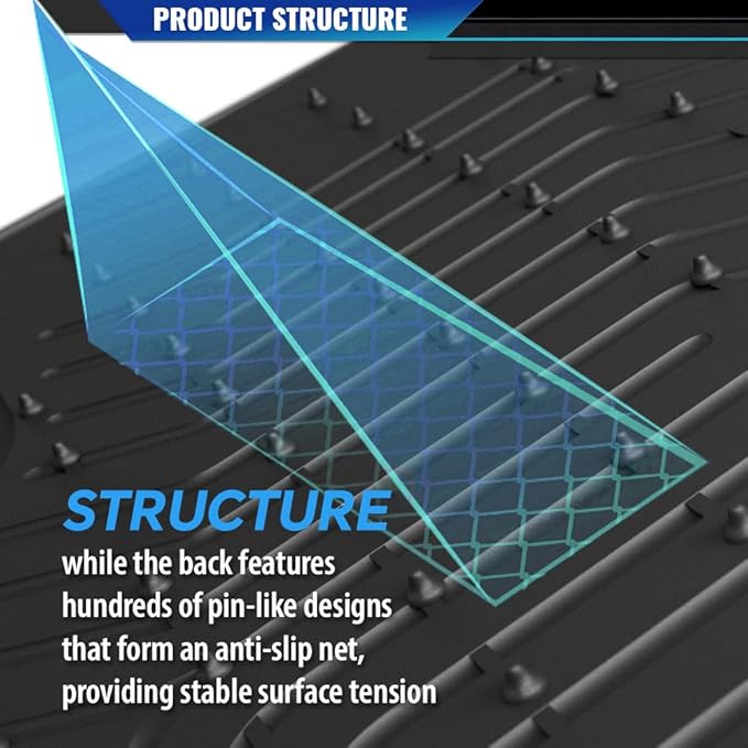 DOTCOM TPE Floor Mats Compatible with Chrysler Pacifica 2017-2025(No Hybrid Models),Fit 7 and 8 Passenger Model, 1st & 2nd & 3rd Row Truck Mats Cargo Liner Accessories,alfombras para carro 4PCS