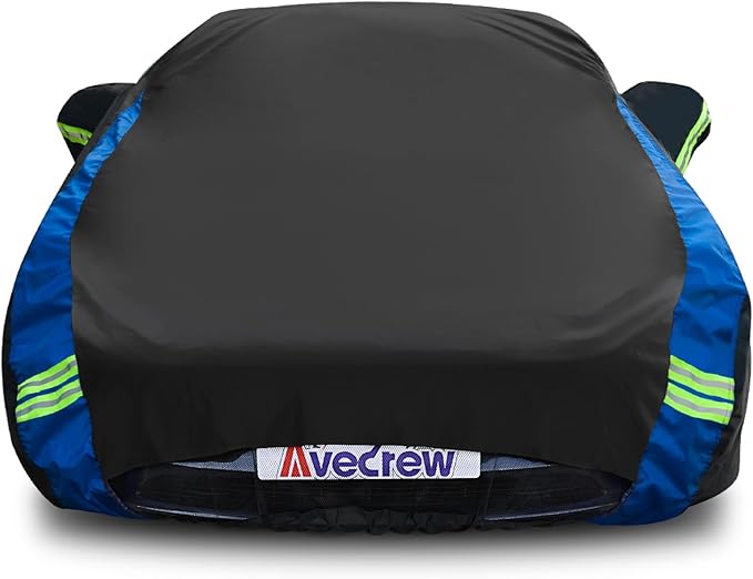 Avecrew Car Cover for Tesla Model 3 2017-2025, Custom Fit Full Exterior Cover with Charging Port and Breathable Ventilation Mesh, Waterproof All Weather Outdoor Rain Snow Sun Protection Cover