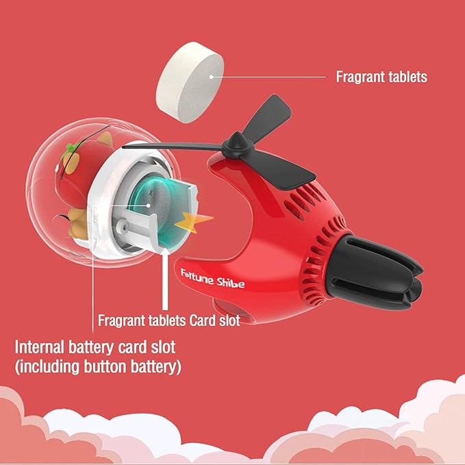 2Pcs Pilot Car Air Freshener, Cute Duck Car Vent Clip Air Freshener Automotive Air Outlet Fan Diffuser, Automotive Interiors Vent Decoration (Green+Red)