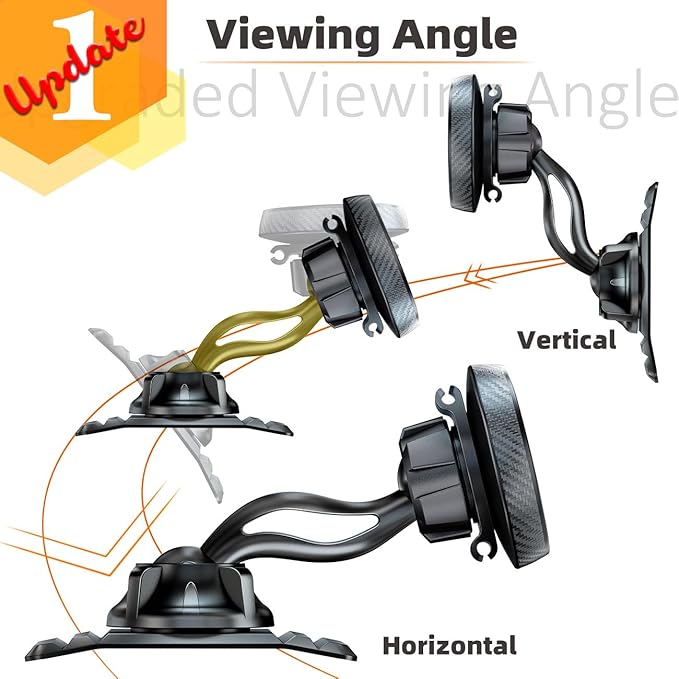 eSamcore Phone Holder for Car - Magnetic Car Phone Mount for Vehicle Dashboard, [Double 360 Adjustable Stand] Cell Phone Automobile Cradles with Strong Magnets for iPhone