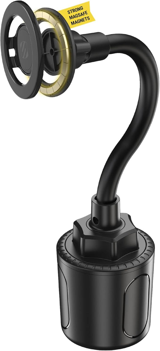 Scosche MagicMount™ SMSCUP Magnetic Cup Holder Phone Mount with Adjustable Gooseneck and Magnet Head, MagSafe Phone Holder for Car Compatible with iPhone 16 15 14 13 12 Series, Mag Safe Case & Android
