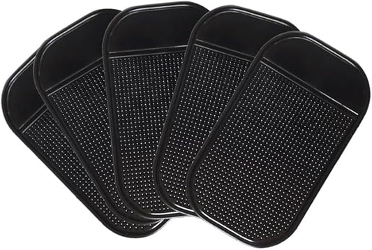 5PCS Extra-Strong Anti-Slip Pad Car Dashboard Sticky Pad Removable Silicone Gel Mat Washable Multi-Purpose PU Gel for Cell Phone Tablet (Black)