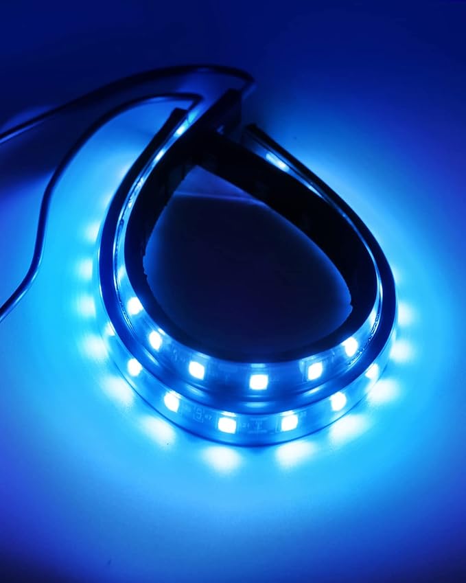 12V Led Light Strip 32CM Waterproof Ice Blue Led Strip Lights for Cars Motorcycles Golf Cart Interior & Exterior Marine Boat 5050 18SMD,Pack of 4