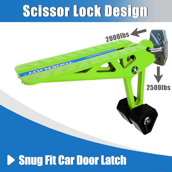 TOOENJOY Universal Fit Car Door Step, Foldable Roof Rack Door Step Up on Door Latch, Both Feet Stand Pedal Ladder, Easy Access to Rooftop for Most Car, SUV, Truck, Max Load 400 lbs(Green