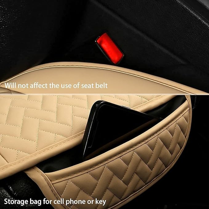 West Llama Full Set Car Seat Covers for Front and Rear Bottom Seats Only, Luxury PU Leather Car Seat Pads Protectors Waterproof and Wear-Resistant,Beige