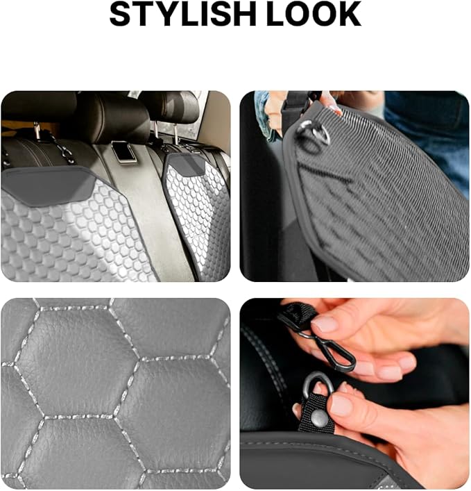 Owleys Premium Leather Car Seat Protector for Child Car Seat Cover from Dirt Scratches (Gray)