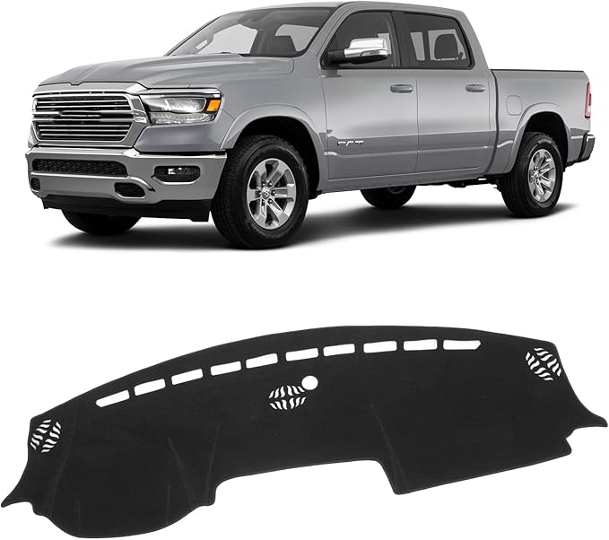 KUST Car Dash Cover for Dodge RAM 1500 2500 3500 2019-2024 2025 2026 Non-Slip Interior for Dodge RAM Accessories Dashboard Cover Custom Fit Dash Mat Sunshade Windshield Glare Black