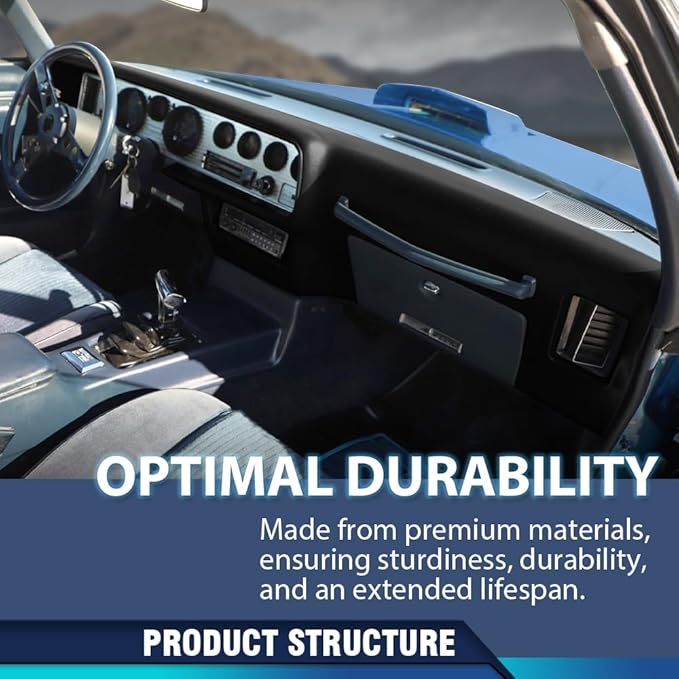 PIT66 Dash Cover Dashboard Panel Compatible with Pontiac Firebird Trans Am 1970 1971 1972 1973 1974 1975 1976 1977 1978 1979 1980 1981 Black