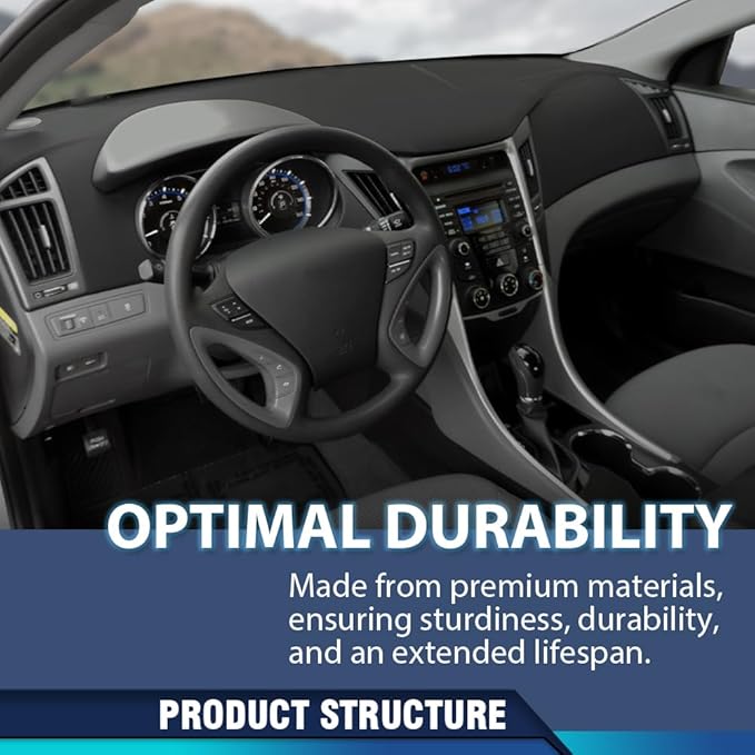 PIT66 Dash Bezel Cover Black Compatible with Hyundai Sonata 2011-2014 Dashboard Cover Panel