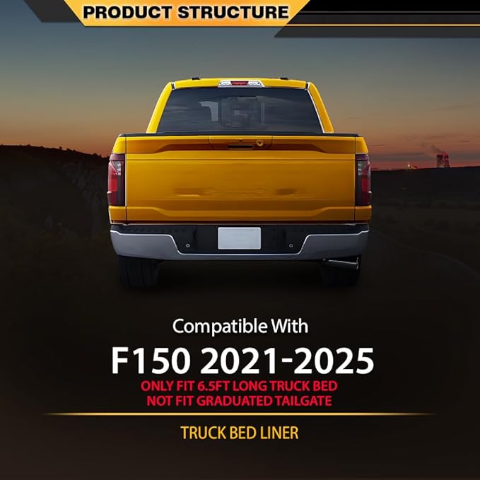 TPE Floor Mats Cargo Liners Compatible with Ford F150 2021-2025 (2PCS) All-Weather Protection alfombras para carro