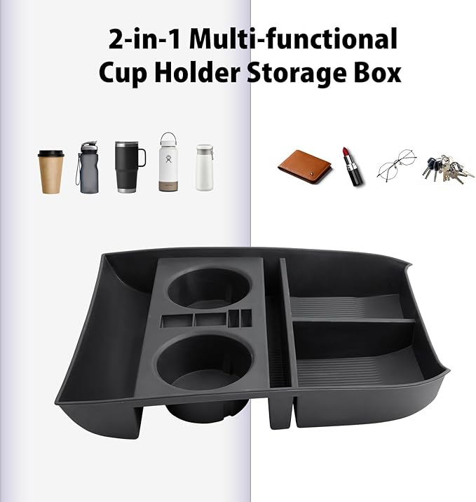 2025 Palisade Lower Console Organizer for 2020 2021 2022 2023 2024 2025 Hyundai Palisade SE/SEL/XRT/Limited/Calligraphy Under Armrest Organizer Insert Tray w/Cup Holder 2025 Palisade Accessories