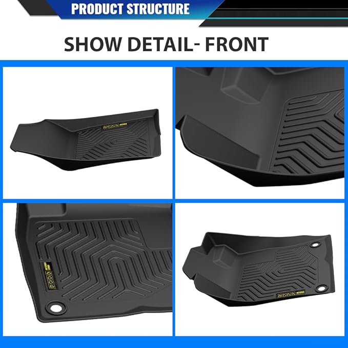 DOTCOM TPE Floor Mats Fit Honda Civic Sedan/Hatchback 4-Door 2016-2021, Fit Honda Civic Coupe 2 Door 2016-2021, 1st & 2nd Row All Weather Protection Floor Liners,alfombras para carro 3PCS