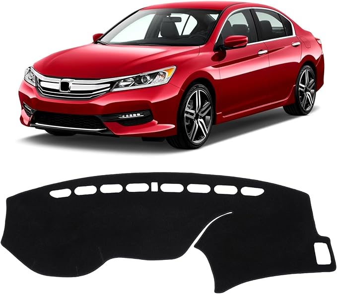 KUST Car Dash Cover for Honda Accord 2013 2014 2015 2016 2017 (LX, Sport, EX, EX-L, & Touring) Polyester Dashboard Cover Non-Slip Center Console Dash Cover Accessories for Honda Accord No Glare Black