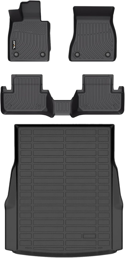 AIPOIL® Floor Mats & Cargo Liner Set for 2024 2025 2026 BMW i5 All Weather Protection TPE Anti-Slip Automotive Full Set Custom Car Mats Accessories - Black