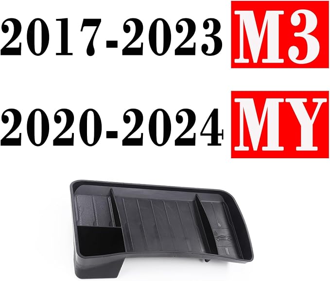 yhcdsea for 2017-2023 Tesla Model 3 and 2020-2024 Tesla Model Y Center Console Organizer Behind Screen Storage Box Dashboard Hidden Tray Interior Accessories(2017-2023 M3/2020-2024 My)