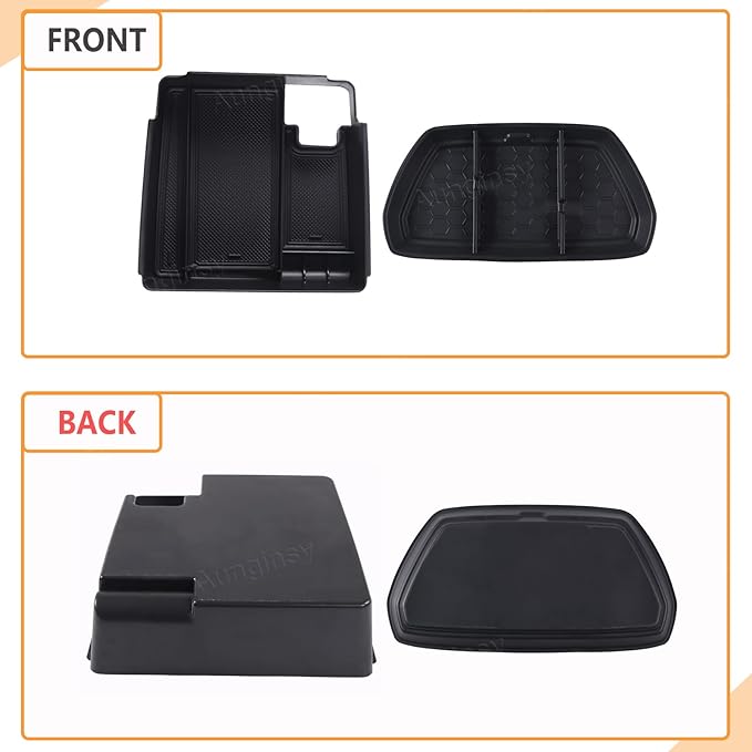 Aunginsy Center Console Organizer Tray Kit Compatible with Nissan Frontier 2022 2023 2024 Pickup Truck Armrest Storage Box & Dashboard Table Tray Storage Box Phone Holder Insert Non-Slip Accessories