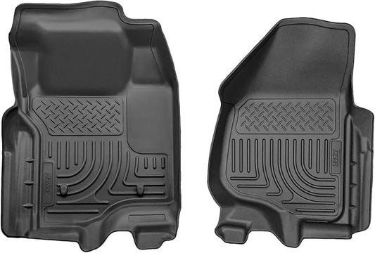 Husky Liners Weatherbeater Floor Mats | Fits 2011-2012 Ford F-250 SUPERCAB ONLY & Crew CAB ONLY Without Drivers Side Foot Rest/Without Manual Shifter | Front Row, 2-pc Black - 18731