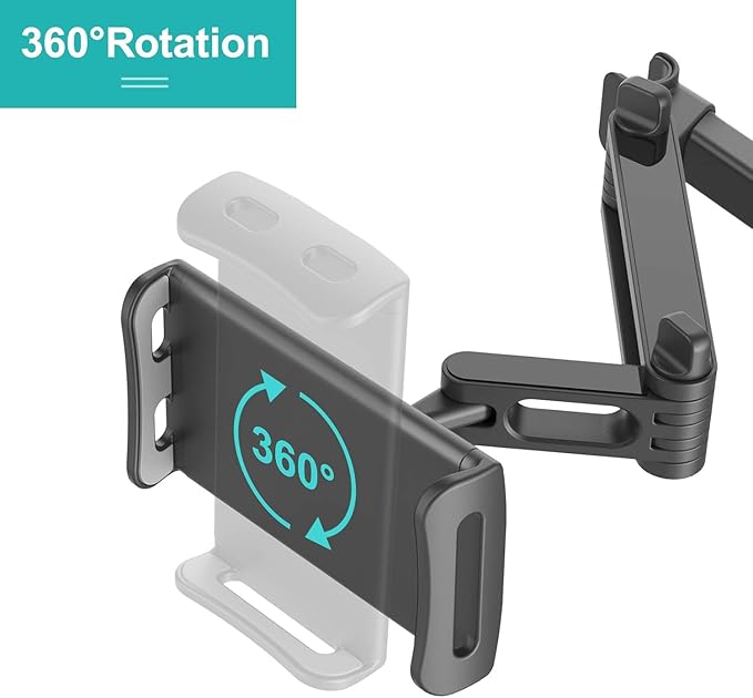 Car Headrest Mount, Tablet Headrest Holder, Car Backseat Seat Mount Holder Universal 360° Rotating Adjustable for 6"-10.5" Tablet iPad iPad Air iPad mini,Samsung Galaxy