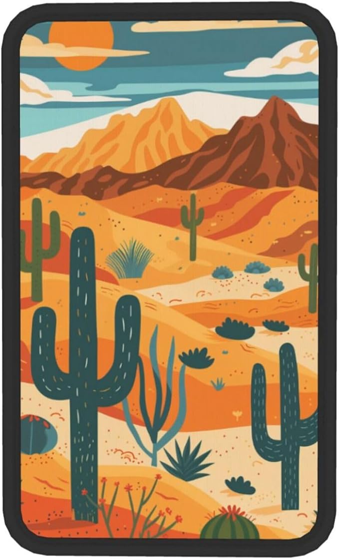 Universal Car Center Console Cushion Pad, Desert Cactus Soft Waterproof Car Center Console Cover Auto Armrest Seat Box Cover Protector for Most Vehicle SUV Truck Car