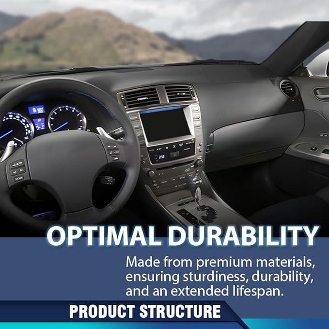 PIT66 Dash Cover Dashboard Panel Compatible with LX IS250/IS350 C 2010 2011 2012 2013, Fit LX IS250/IS350 Base 2006 2007 2008 2009 2010 2011 2012 2013 Black