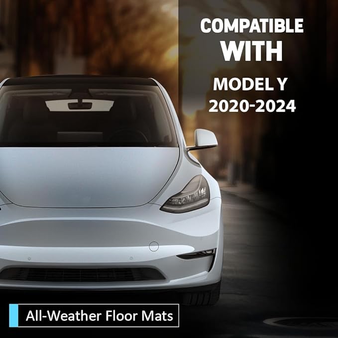 Floor Mats Compatible with Tesla Model Y 2020-2024 5 seat (Not for 7 Seat) TPE 6PCS Cargo Liners All Weather Automotive Liners Accessories