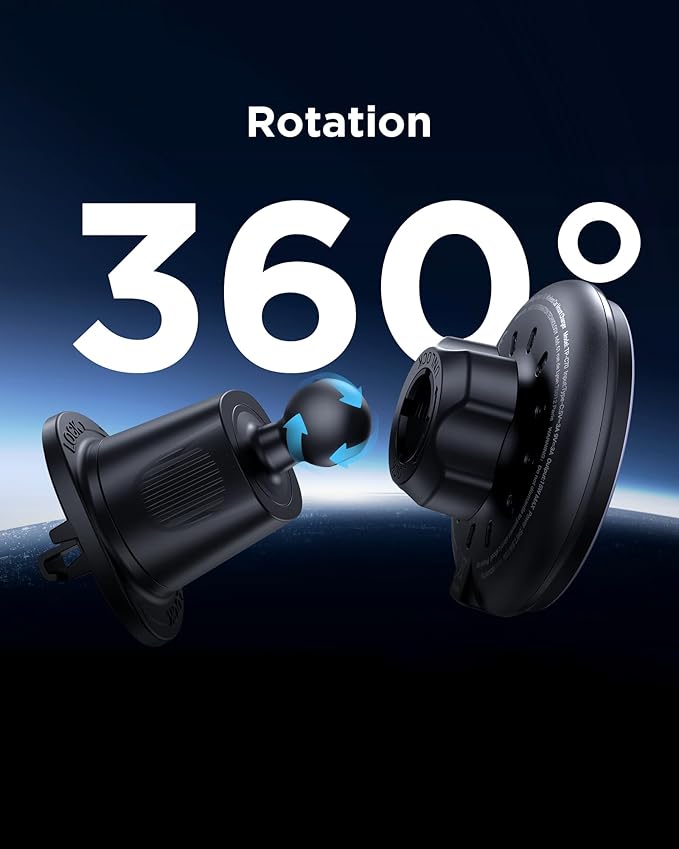 PISEN Mag-Safe Car Mount Charger - Qi2 15W Magnetic Car Phone Holder, 15W Wireless Qi2 Car Charger Mag-Safe Phone Holder, Car Vent Phone Mount Magnet Car Phone Holders for iPhone 16 15 14 13 12 Series