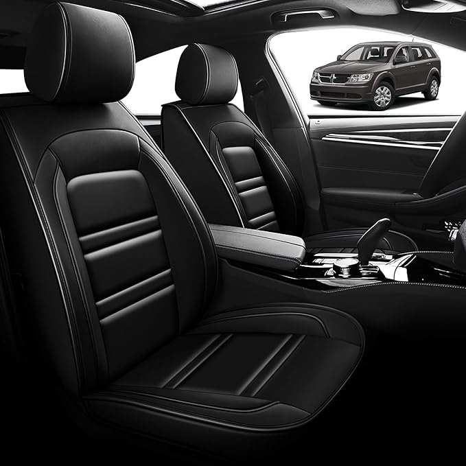 Seat Cover for Dodge Journey 2009-2020 | Car Seat Covers Front Seats, Waterproof Seat Protectors, Automotive Front Seat Covers (Front Seat, Black)