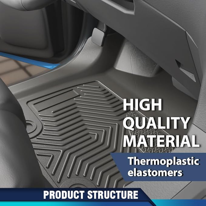 DOTCOM TPE Floor Mats Compatible With Toyota 4Runner 1996-2002 Floor Liners,All Weather Custom Fit Full Cover Protection 1st & 2nd Row Truck Mats Cargo Liner Accessories,alfombras para carro 3PCS Gray