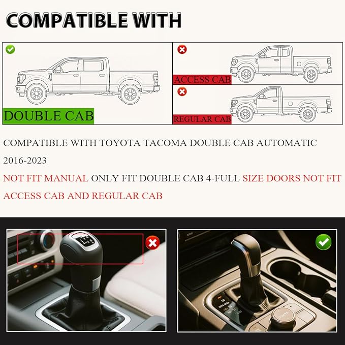 ANDPLAY TPE Floor Mats Liners Compatible with Toyota Tacoma Double Cab 2016-2023 Not Fit Manual Transmission（Not Fit Vehicles with Vinyl Flooring） All Weather Protection alfombras para carro