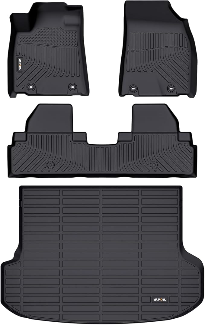 AIPOIL® Floor Mats & Cargo Liner Set for 2010-2015 Lexus RX RX350 RX450h All Weather Protection TPE Anti-Slip Automotive Full Set Custom Car Mats Accessories - Black