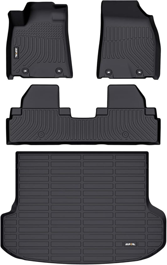 AIPOIL® Floor Mats & Cargo Liner Set for 2010-2015 Lexus RX RX350 RX450h All Weather Protection TPE Anti-Slip Automotive Full Set Custom Car Mats Accessories - Black