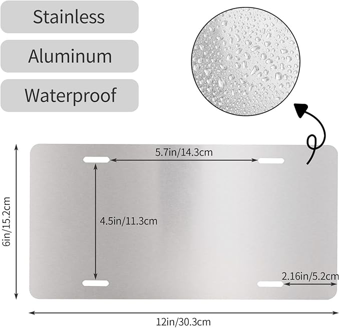 Rustic American Flag Front License Plate Aluminum Decorative License Plates Funny Metal Car Plate 6"X12" Novelty Vanity Tag Cover with 4 Holes Car Decor Accessory