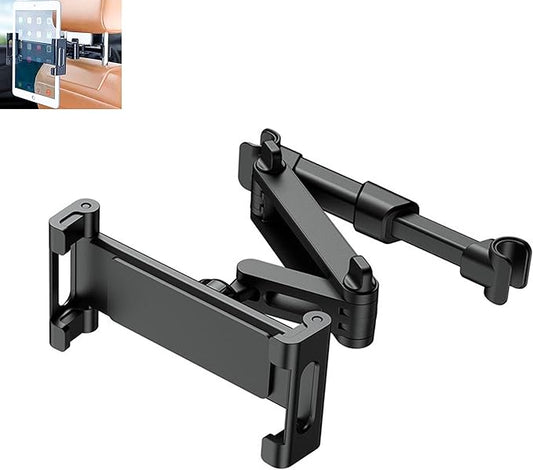 Tablet Holder for Car 1 Pack, iPad Headrest Mount for 5.3-12.9" iPads/Phones, Car Tablet Holder with 360° Adjustable Rotating, Upgraded iPad Mount, Road Trip Essentials (Black)