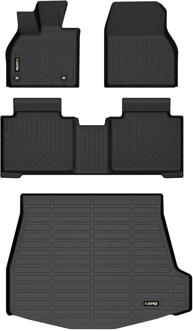 All Weather Car Floor Mats & Cargo Liner Set for Subaru Solterra 2023 2024 2025/ bZ4X 2023 2024 Custom Fit Accessories - Black