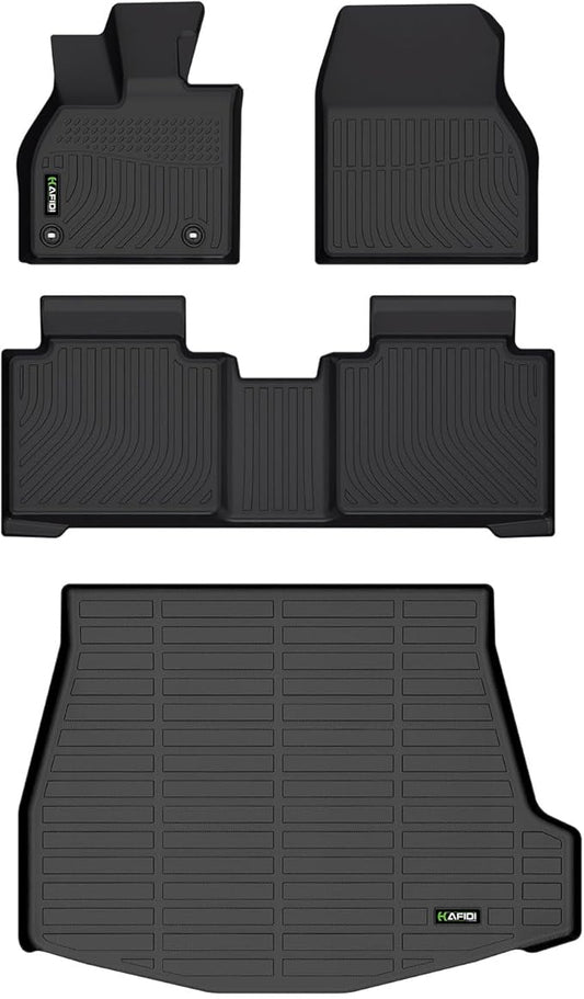 All Weather Car Floor Mats & Cargo Liner Set for Subaru Solterra 2023 2024 2025/ bZ4X 2023 2024 Custom Fit Accessories - Black