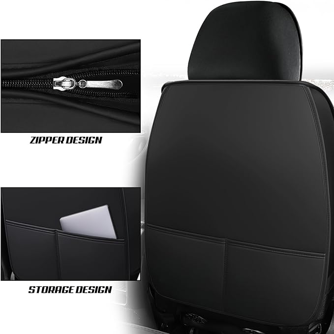 Seat Covers Fit for Toyota bZ4X 2023-2025, Skin-Friendly Comfort Leather Seat Protectors, Compatible Airbag Auto Interior Covers (Full Set, Black&Orange)