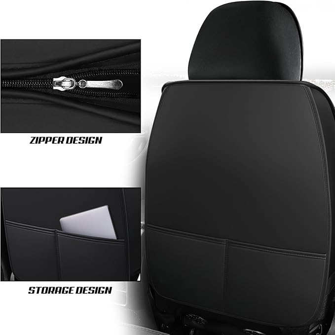 Seat Covers Fit for Toyota RAV4 1999-2024, Skin-Friendly Comfort Leather Seat Protectors, Compatible Airbag Auto Interior Covers (Full Set, Black&Orange)