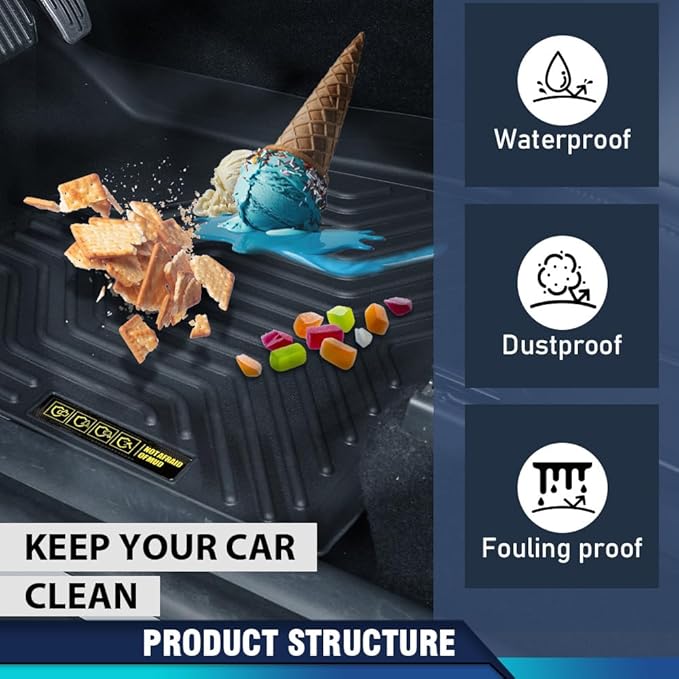 PIT66 Floor Mats Cargo Liners Compatible with Jeep Wrangler JL Unlimited 4 Door Only 2018-2024 (Not Fit for JK or 4XE) (Heavy Duty) Premium All Weather TPE Trunk Liners