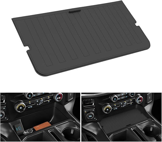 LUWU Center Console Organizer Compartment Cover for 2021-2024 2025 Ford F150 & 2022-2024 F150 Lightning XLT Interior Accessories Middle Console Secret Pocket Lid Hidden Storage Tray Panel w/USB Hole