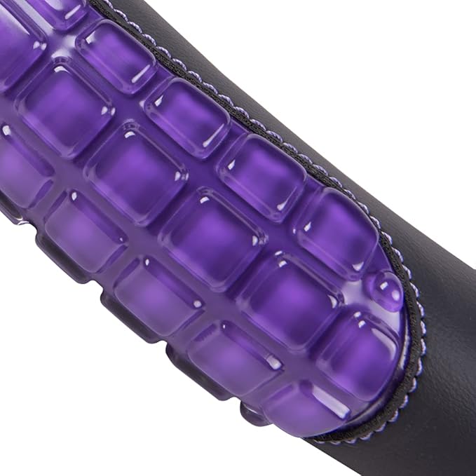 Flying Banner car Steering Wheel Cover Gel Massage Velvet Cool Warm Universal Size 15 inches SUV Truck Anti Slip Odorless Summer Winter (Black Purple, Gel Massage)