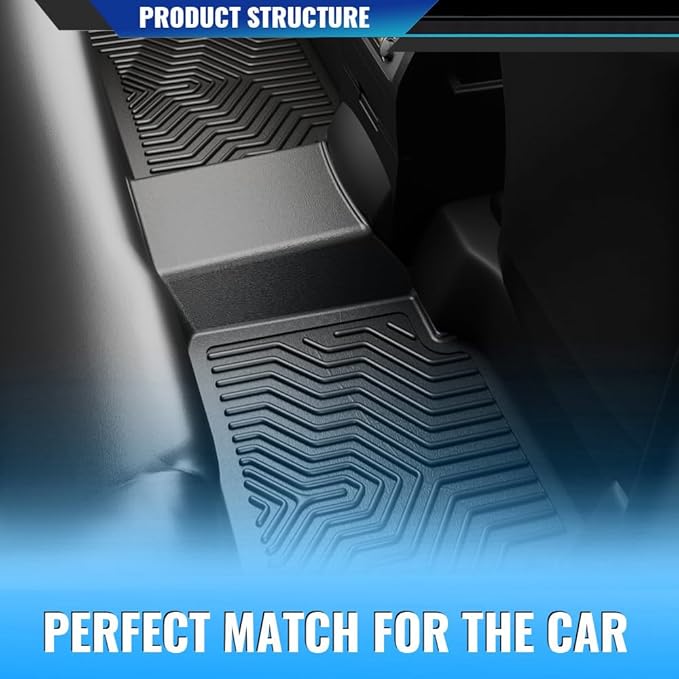 DOTCOM TPE Floor Mats Fit Chevy Tahoe & GMC Yukon 2021-2025 w/2nd Row Bucket Seats, All Weather Protection 1st & 2nd Row Truck Mats Cargo Liner Accessories,alfombras para carro 3PCS