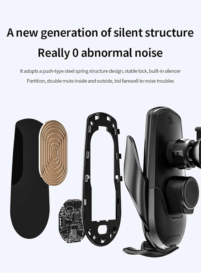 Wireless Car Charger Mount,Auto Clamping Air Vent Phone Holder for Car,New Upgraded Model,15W Qi Fast Charging/Magnetic DC Charging for All Mobile Phones,iPhone,Samsung,Pixel
