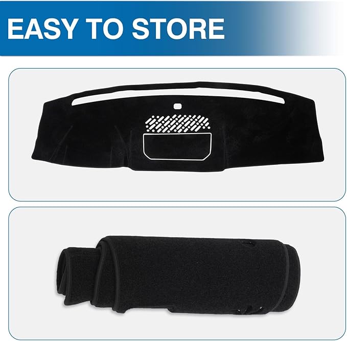 KUST Car Dash Cover for Ford F-150/F150 2021-2026 (Only fits for 12-inch Touch Screen Dashboard) Polyester Dashboard Cover Non-Slip Interior Accessories for F150 Custom Fit Dash Mat Black