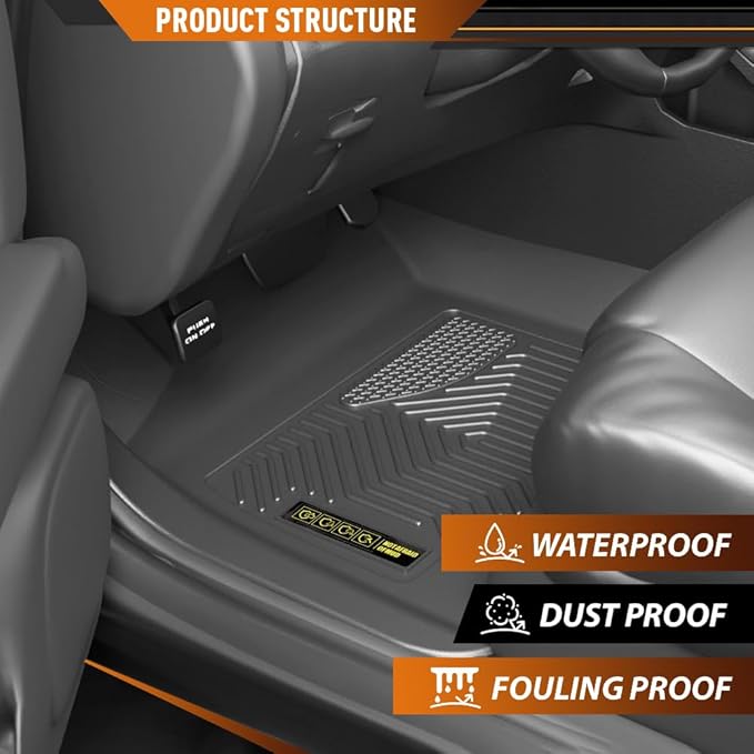 ANDPLAY Floor Mats Liners 3PCS Compatible with Toyota 4Runner 1996 1997 1998 1999 2000 2001 2002 1st & 2nd Row TPE All Weather Protection Gray Floor Liners alfombras para carro