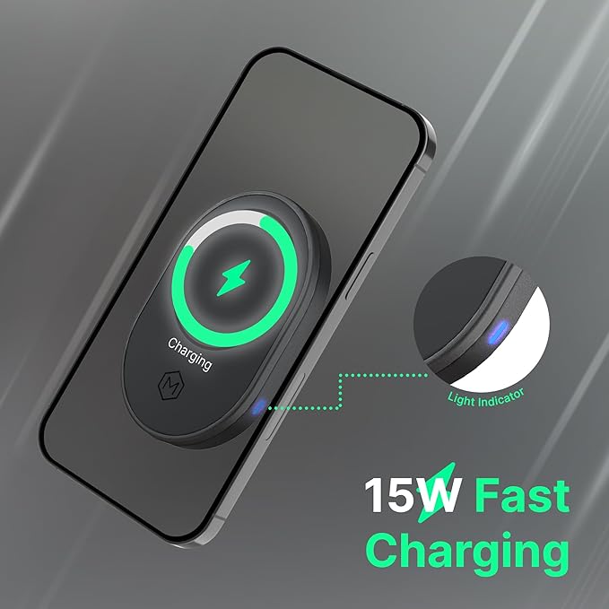 Wireless Car Charger Multi-Angle Adjustable Dashboard/Windshield Mount Smartphones, Magnetic Car Phone Holder, Fast Charging, Universal Dashboard Fit, Gifts for Mom